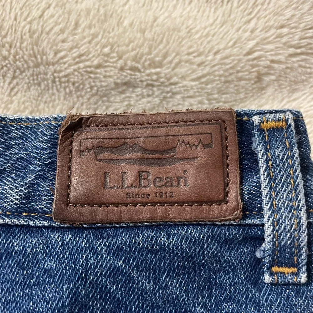 EUC Vintage L.L. Bean Double Fleece Lined Straight Leg Denim Jeans - Picture 6 of 7